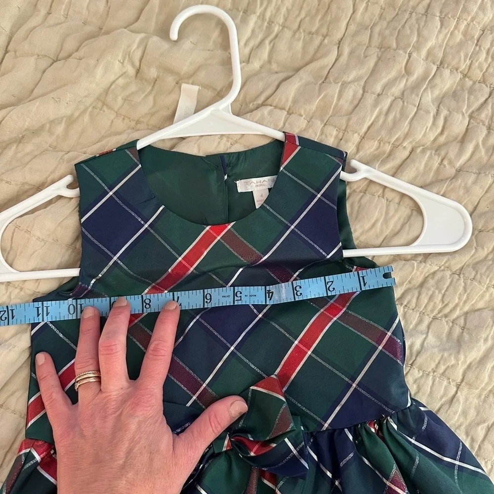 Plaid Kids Holiday Dress - Green, Red, Blue. Tartan